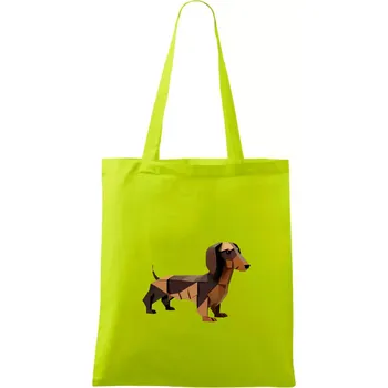 Jezevčík - slepený z papíru - Taška bavlněná - 42 x 38 cm ( Limetková )