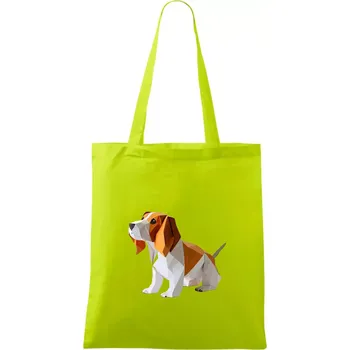 Bígl slepený z papíru - Taška bavlněná - 42 x 38 cm ( Limetková )