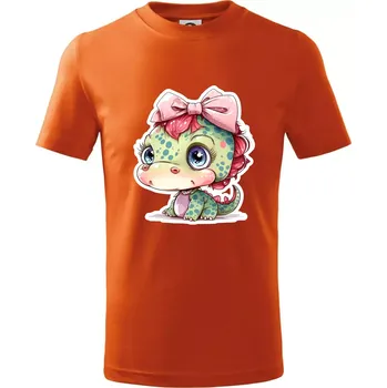 Chlapecké tričko Dračí holčička - Tričko dětské bavlněné - 104-110cm / 3-4 roky ( Oranžová )