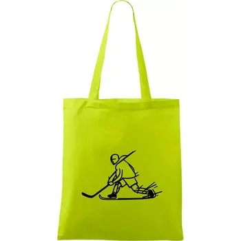Kreslený hokejista tučnou fixou - Taška bavlněná - 42 x 38 cm ( Limetková )