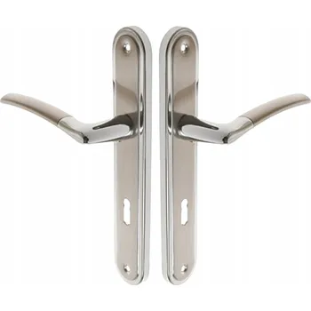 Dveřní kování KLIKA KE DVEŘÍM ODOLNÁ LARIX 72 ŠTÍTEK NA KLÍČ NIKL SATÉN