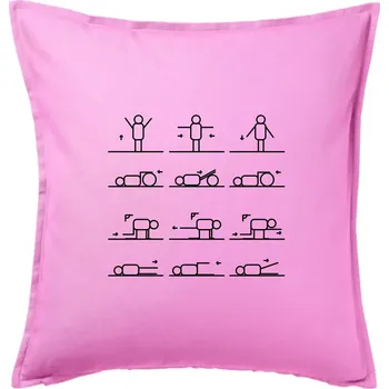 Polštář Fyziologie cviky - Polštář 50x50 - 50x50 - Pouze potah ( Růžová )