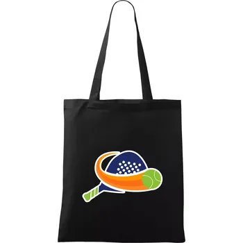 Nákupní taška Padel logo barevné - Taška bavlněná - 42 x 38 cm ( Černá )