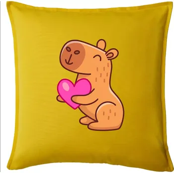 Polštář Zamilovaná kapybara - Polštář 50x50 - 50x50 - Pouze potah ( Žlutá )
