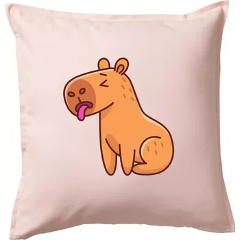 Polštář Unavená kapybara - Polštář 50x50 - 50x50 - Pouze potah ( Světle růžová )