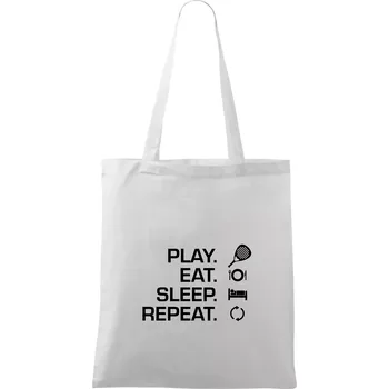 Nákupní taška Play eat sleep repeat padel - Taška bavlněná - 42 x 38 cm ( Bílá )
