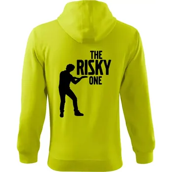 Pánská mikina Bachelor party - The risky one - Mikina s kapucí na zip trendy zipper - L ( Limetková )