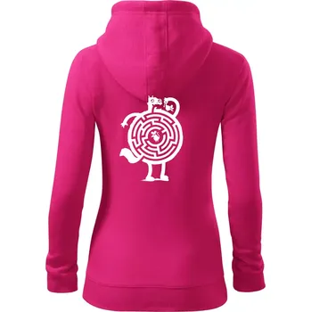 Dámská mikina Kočka a myš bludiště - Dámská mikina trendy zipper s kapucí - XS ( Purpurová )