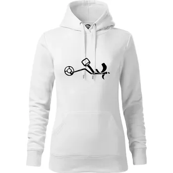 Dámská mikina Detektor na hledání kovů - Mikina dámská Cape s kapucí - L ( Bílá )