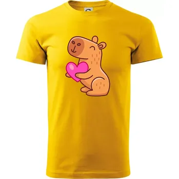 Pánské tričko Zamilovaná kapybara - Triko extra velké (5-8XL) - 7XL ( Žlutá )