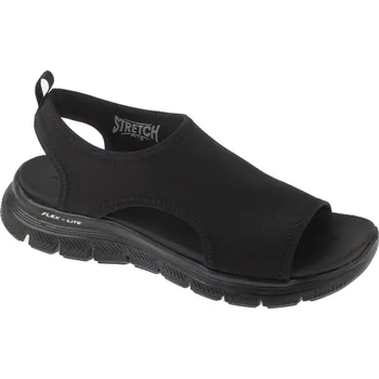 Dámské sandále Černé dámské sportovní sandály Skechers Flex Appeal 4.0 - Moon Lines 119478-BBK Velikost: 37
