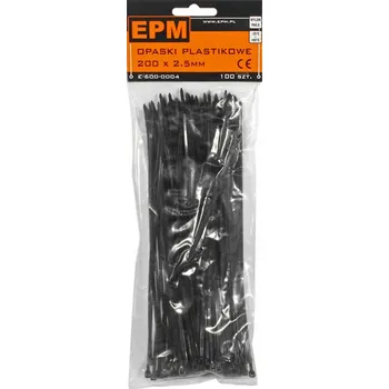 Stahovací páska Stahovací Pásky PA6.6 100KS černé 350*4.8