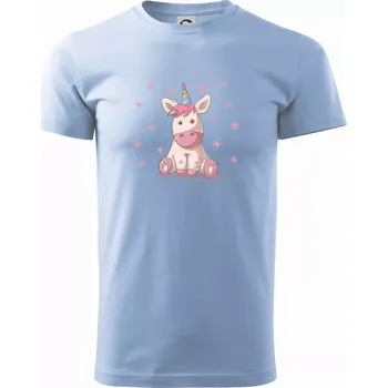 Pánské tričko Jednorožec miminko - Klasické pánské triko vyšší gramáže - S ( Pyžamově světlá modrá )