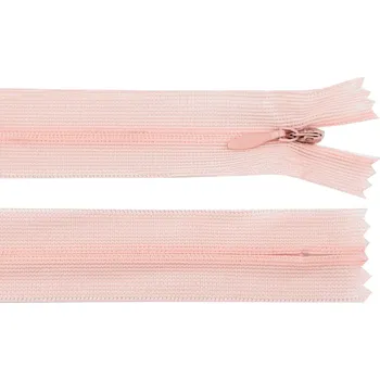 Zip Spirálový zip skrytý No 3 délka 60 cm dederon, malé, 361 broskvová světlá