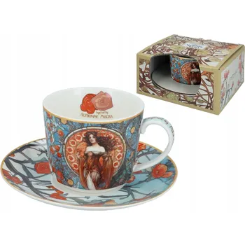 Carmani, šálek s podšálkem 230 ml inspirovaný tvorbou A. MUCHY