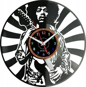 Hodiny JIMMI HENDRIX HODINY NÁSTĚNNÉ DEKORATIVNÍ MODERNÍ VINYLOVÁ DESKA