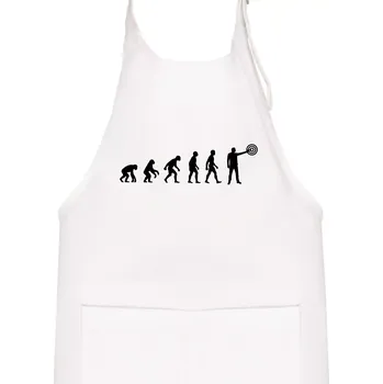 Kuchyňská zástěra Evoluce střelec terč - Dětská zástěra na vaření - Univerzální velikost ( Bílá )