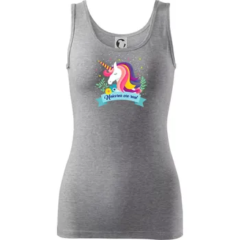 Dámské tričko Unicorns are real duhový - Dámské tílko - M ( Tmavě šedý melír )
