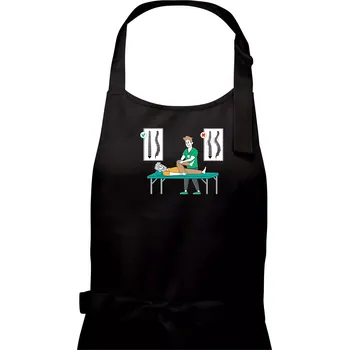 Kuchyňská zástěra Fyziologické zakřivení páteře - Pánská zástěra na vaření - Univerzální velikost ( Černá )