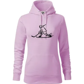 Dámská mikina Kreslený hokejista tučnou fixou - Mikina dámská Cape s kapucí - S ( Orchid )