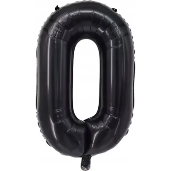 Balónek FÓLIOVÝ BALÓNEK ČÍSLICE 0 ČERNÝ ČERNÁ ČÍSLICE K NAROZENINÁM VELKÝ NA HELIUM 81 CM