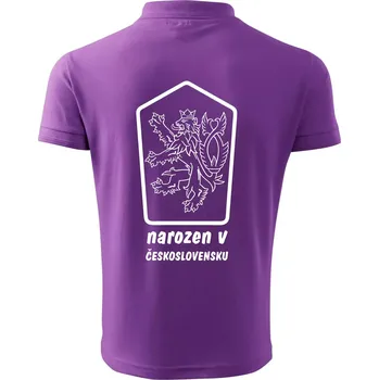 Pánská košile Narozen / narozena v Československu - Polokošile pánská Pique Polo 203 - 4XL ( Fialová )