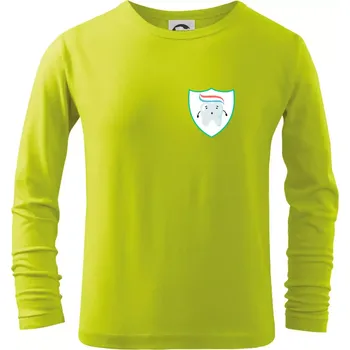 Chlapecké oblečení Zoubek na prsu - zubní pasta - Triko dětské Long Sleeve - 146 cm/10 let ( Limetková )