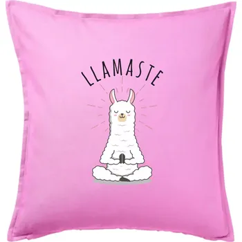 Polštář Yoga Llamaste - Polštář 50x50 - 50x50 - Včetně výplně ( Růžová )