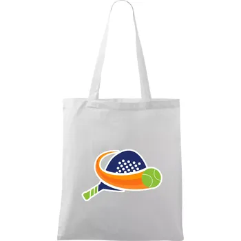 Nákupní taška Padel logo barevné - Taška bavlněná - 42 x 38 cm ( Bílá )