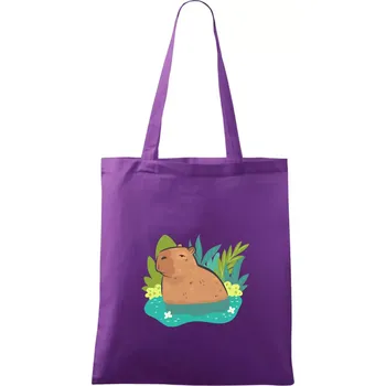 Kapybara ve vodě - Taška bavlněná - 42 x 38 cm ( Fialová )