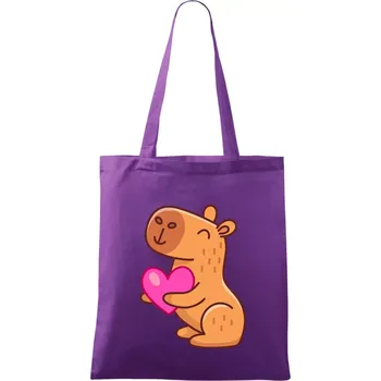 Zamilovaná kapybara - Taška bavlněná - 42 x 38 cm ( Fialová )