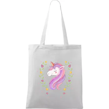 Jednorožec zamilovaný - Taška bavlněná - 42 x 38 cm ( Bílá )