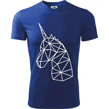 Chlapecké tričko Geometrie - Jednorožec - Dětské triko sportovní (dresovina) - 122 cm/6 let ( Královská modrá )