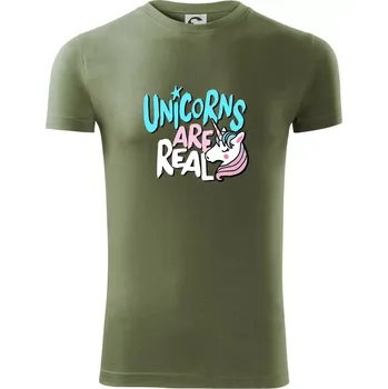 Pánské oblečení Unicorns are real ponny - Viper FIT - Pánské zůžené tričko - 3XL ( Khaki )
