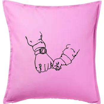 Polštář Táta a syn ruce obrys - Polštář 50x50 - 50x50 - Pouze potah ( Růžová )