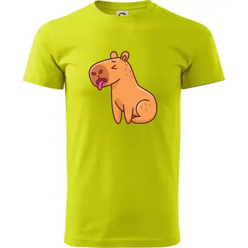 Unavená kapybara - Klasické pánské triko vyšší gramáže - S ( Limetková )
