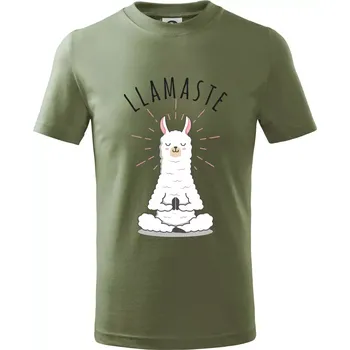 Chlapecké oblečení Yoga Llamaste - Tričko dětské bavlněné - 104-110cm / 3-4 roky ( Khaki )