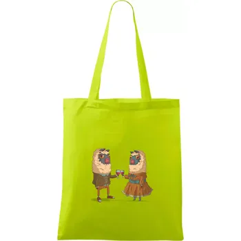 Alpaky s vínem pár - Taška bavlněná - 42 x 38 cm ( Limetková )