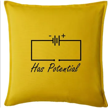 Polštář Has potential - Polštář 50x50 - 50x50 - Pouze potah ( Žlutá )