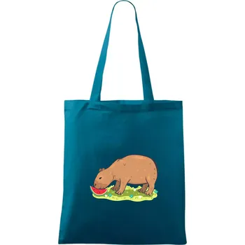 Kapybara a meloun - Taška bavlněná - 42 x 38 cm ( Petrolejová )