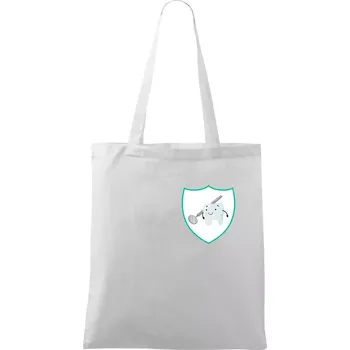 Zoubek na prsu - zrcátko - Taška bavlněná - 42 x 38 cm ( Bílá )