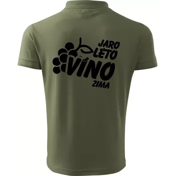 Pánská košile Jaro, léto, víno, zima - Polokošile pánská Pique Polo 203 - 5XL ( Khaki )