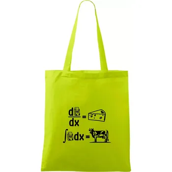 Matematika mléko - Taška bavlněná - 42 x 38 cm ( Limetková )