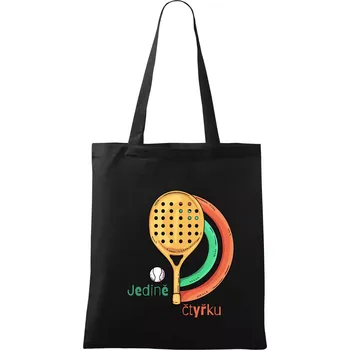 Nákupní taška Padel jedině čtyřku - Taška bavlněná - 42 x 38 cm ( Černá )