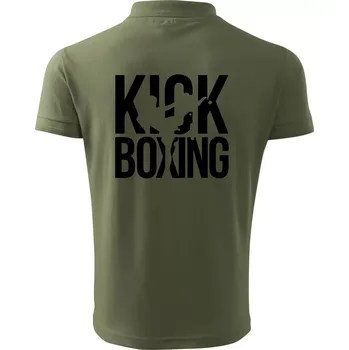 Pánská košile Nápis Kick Boxing - Polokošile pánská Pique Polo 203 - 2XL ( Khaki )