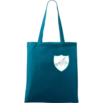 Zoubek na prsu - zrcátko - Taška bavlněná - 42 x 38 cm ( Petrolejová )