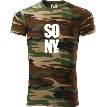 Pánské tričko SO NY city - Army CAMOUFLAGE - XS ( Hnědý maskáč )