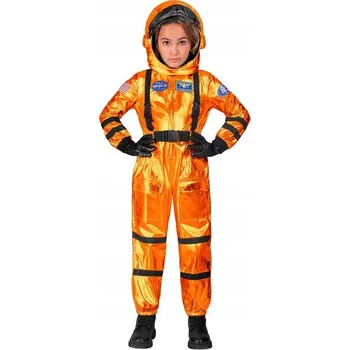 Karnevalový kostým KOSTÝM ASTRONAUT / ASTRONAUTSKÝ KOMBINEZÓN ORANŽOVÝ PRO DĚTI VELIKOST 158