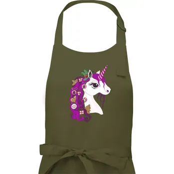 Kuchyňská zástěra Vánoční jednorožec - Pánská zástěra na vaření - Univerzální velikost ( Khaki )
