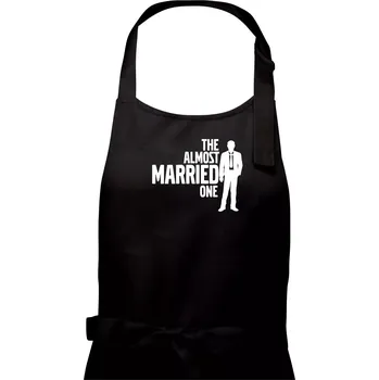 Kuchyňská zástěra Bachelor party - The almost married one - Pánská zástěra na vaření - Univerzální velikost ( Černá )